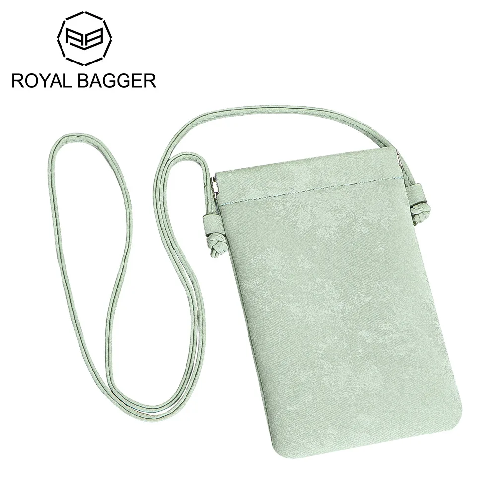 Royal Bagger Mini Crossbody Bags, Genuine Leather Mobile Phone Bag, Luxury Shoulder Coin Purse 1717