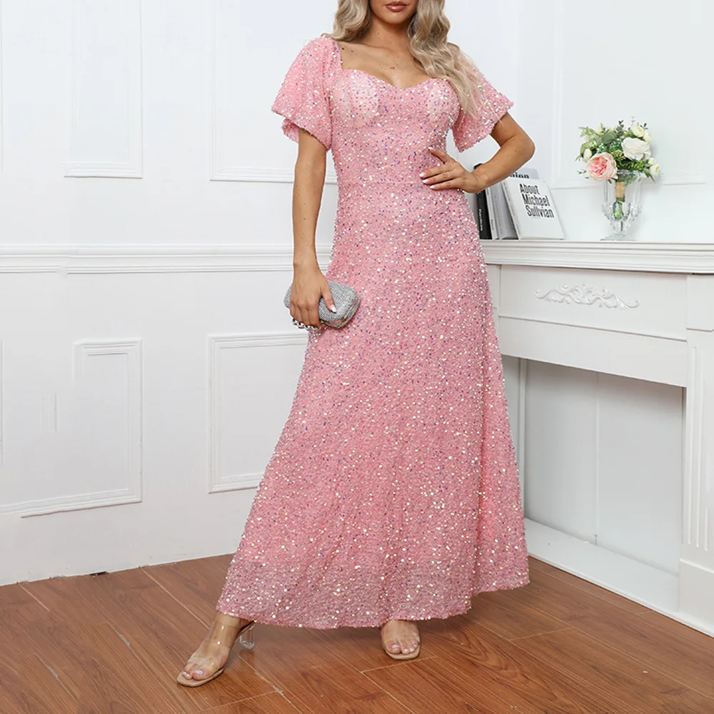 

Сексуальное сверкающее вечернее платье ort Sve Bal, женское модное платье с высокой талией, длинная юбка Princ Sve из полиэстера