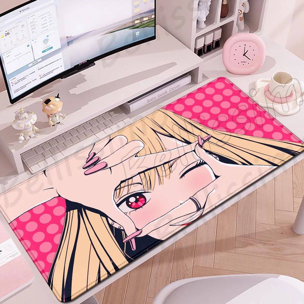 

Hot Playmat Anime M-My Dress Up D-Darling Mousepad Large Gaming Mouse Pad Lock-Edge Computer Keyboard Tablemat Extended Desk Mat