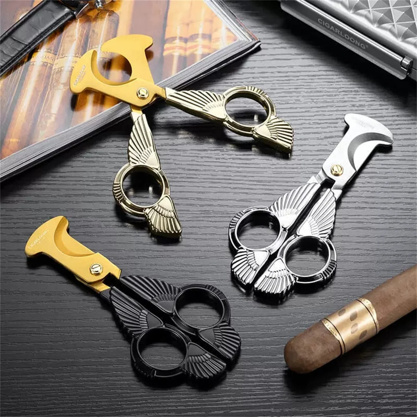 

Handheld Sharp Cigar Cutter Stainless Steel Cigar Scissor Smoking Accessories Father's Gift