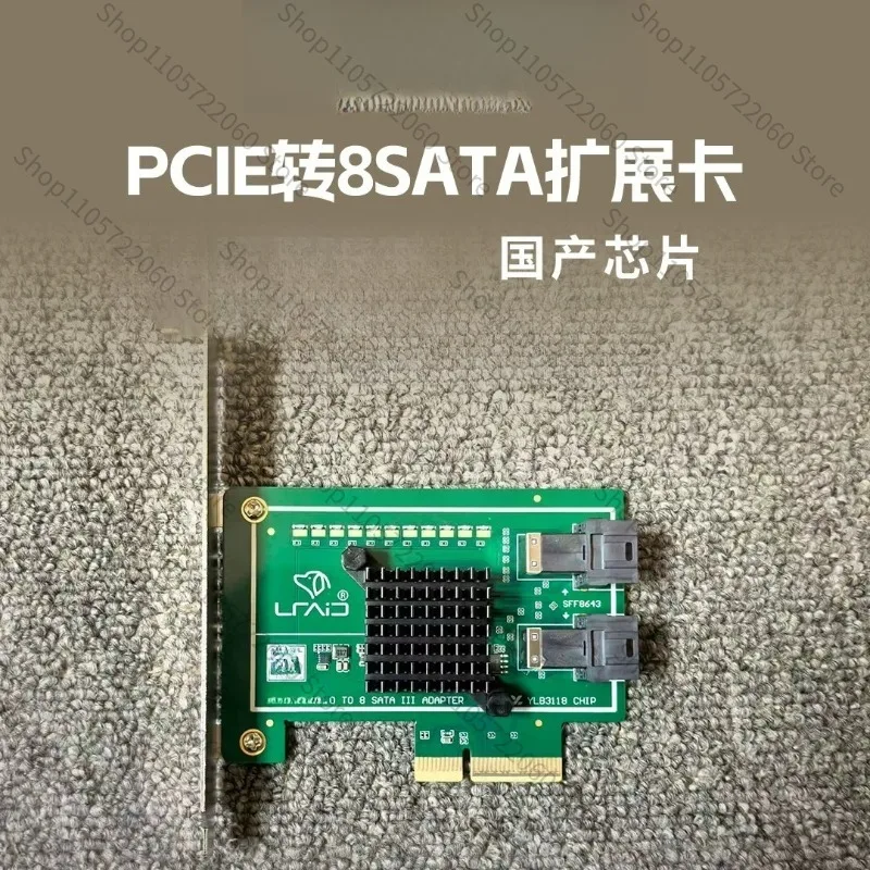 For 8 Port SATA Adapter Card, PCIe Expansion Card with 8643 Port & 3118 Controller, Hard Drive Storage Expansion Parts