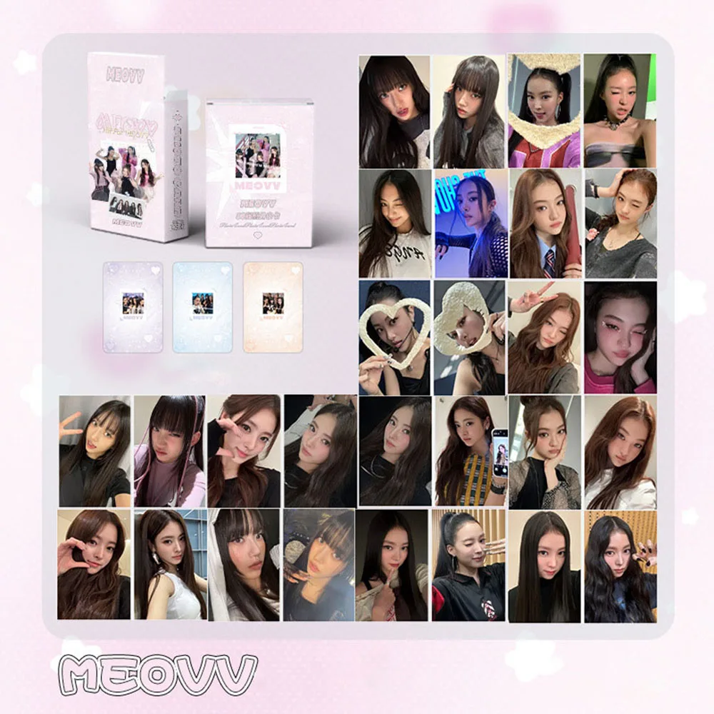 50Pcs/Set MEOVV Laser Boxed Cards Double Sides Lomo Cards Anna Narin Gawon Sooin Fashion Postcards Fans Birthday Surprise Gifts