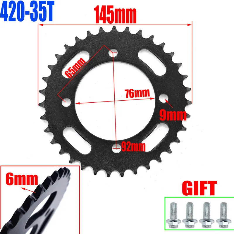 420/428 Rear Chain Sprocket Cog 35T/37T/39T/41T/43T/45T/48T for 110cc 125cc 140cc Dirt Pit Bike