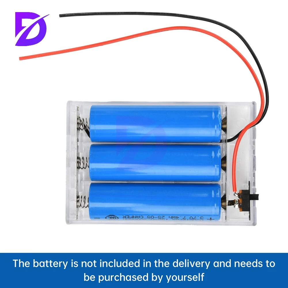 3 Battery Boxes In Parallel Series 21700 18650 Battery Box Transparent Frosted No Welding With Lid And Wire Headlight Power Box