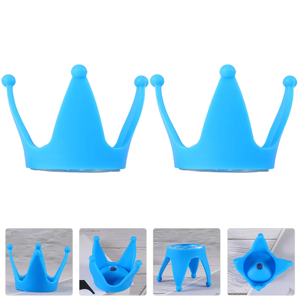 

2 Pcs Crown Decoration Motorcycle Helmets Motorbike Sucker Cycling Ornaments Adornment Silica Gel Suction Cup Baby