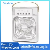 3-Gear Adjustable Summer 3-in-1 Multi-Function Desktop Fan 5 Nozzle Humidification Spray Cooling Fan Portable Cooling Fan