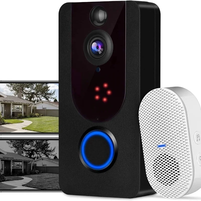 Doorbell Camera Wireless, Bextgoo 1080P FHD Resolution Video doorbell Camera 2Way AudioWireless  Cloud (No SD Card)