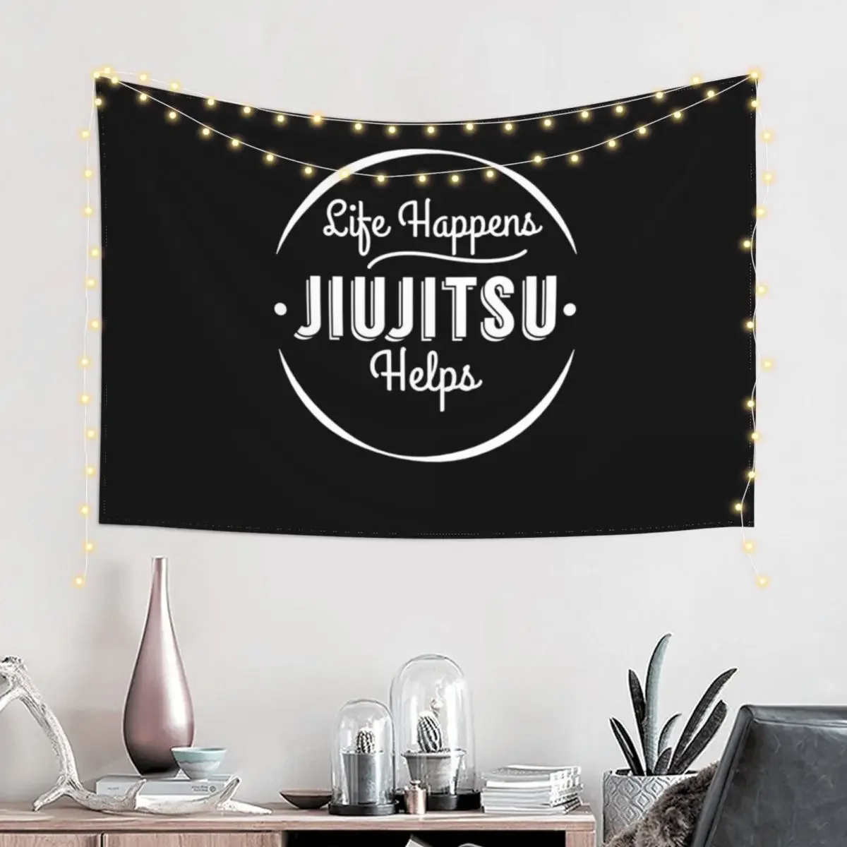 Life Happens Jiu Jitsu Happens | brazilian jiu jitsu | jiu jitsu apparel | jujitsu shirts bjj bjj shirt bjj gift Tapestry