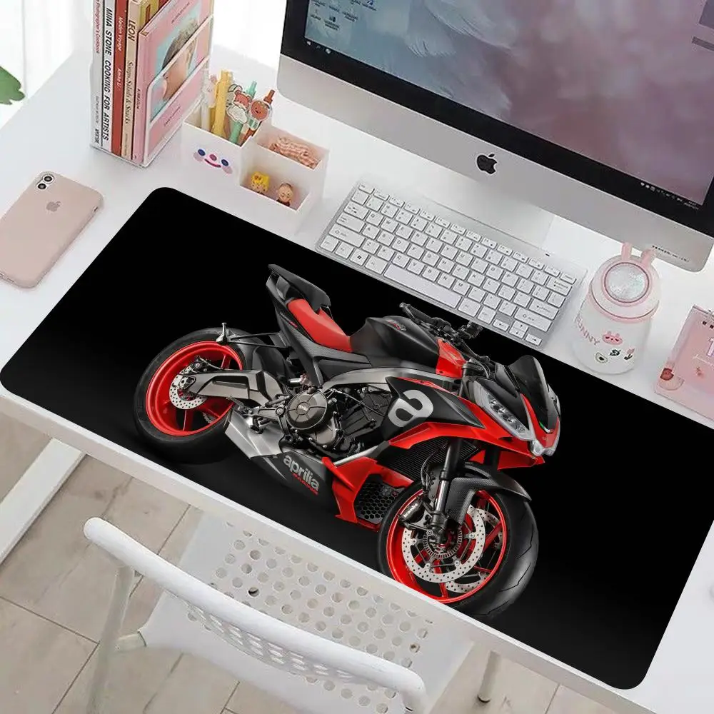 M-Motorcycle Logo A-Aprilia Mouse Pad Computer Mouse Pad Gamer Mousepad 1000x500mm XXL Black & White Large Mouse Mat Mause Carpe