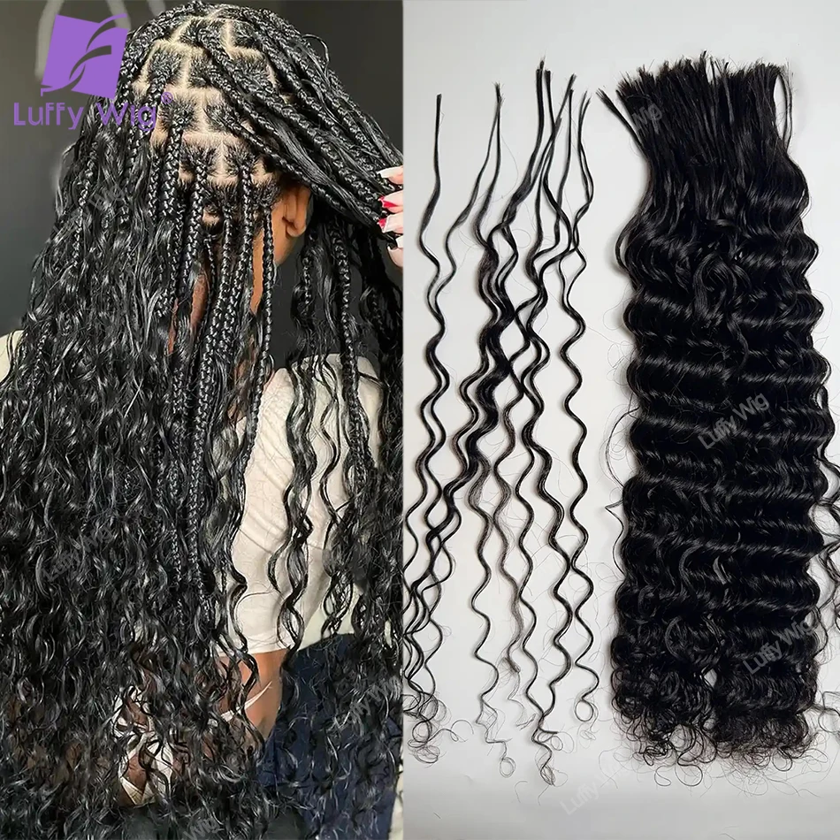 

Pre Divided Braiding Curly Hair Human Hair Bulk Double Drawn Burmese Remy No Weft Hair Extensions Boho Box Braids Hair Bundles