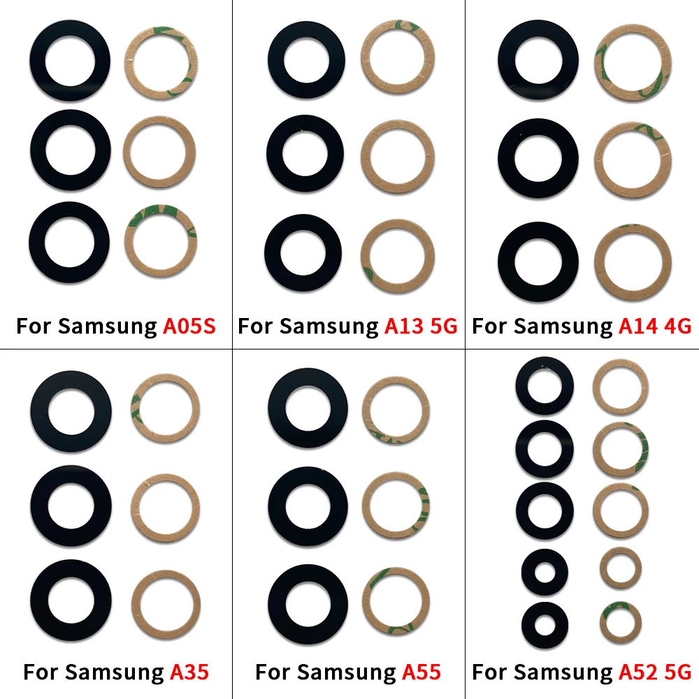 Back Camera Lens For Samsung A03 A05 A05S A13 A14 4G A15 A25 A35 A52 A55 5G Core Camera Glass Lens with glue