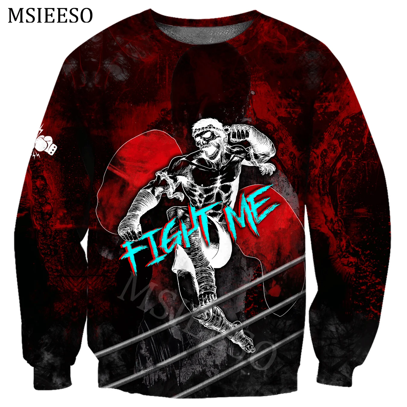 MSIEESO-Homens Lute Me Muaythai Kickboxing Hoodie Estampado Gráfico, Moletom Outono, Streetwear Unissex, Jaqueta com Zíper, Pulôver Casual