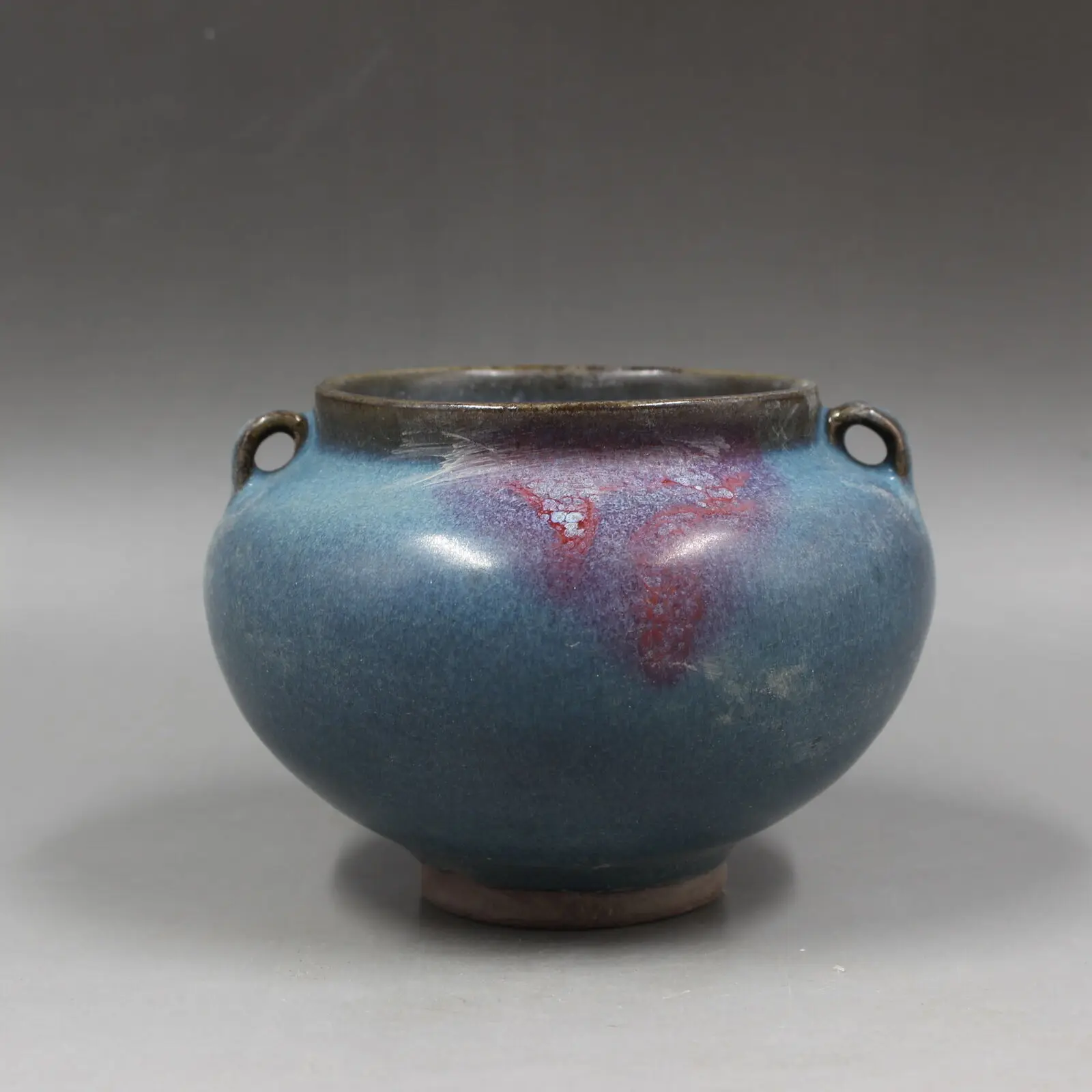 

Chinese Song Jun Kiln Porcelain Jar Blue Glaze Purple Stipple Pot 3.3 inch