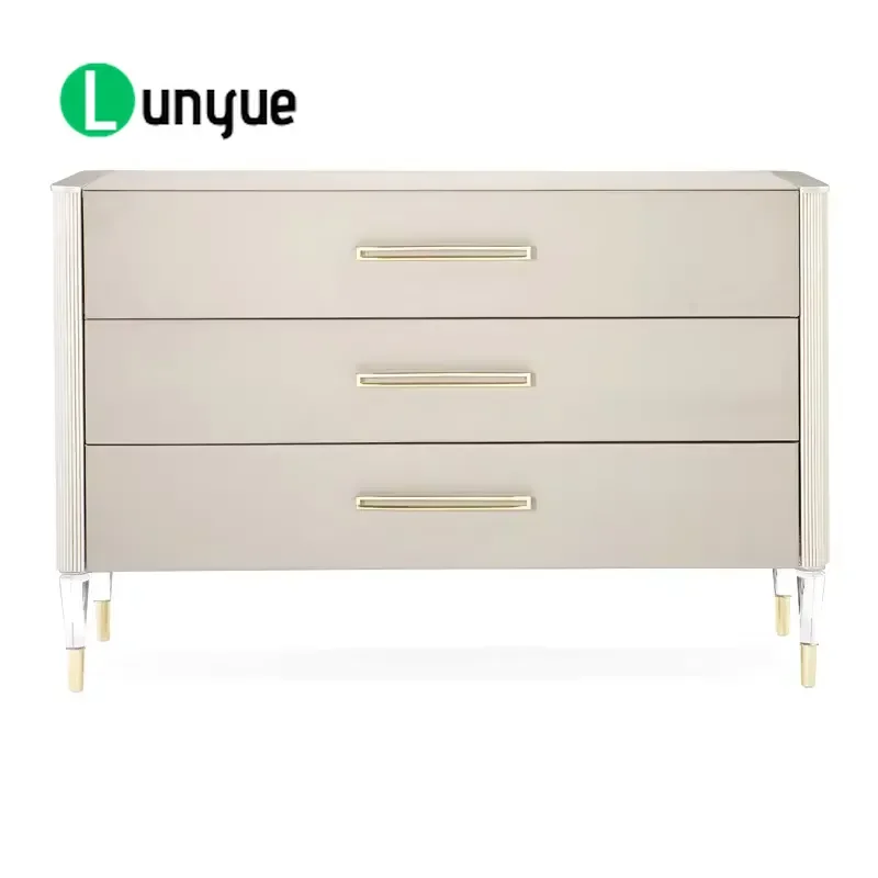 French Luxury Modern Side Cabinet Stainless Steel Buffet Dresser for Dining Room Living Room Hotel Bathroom Elegant Storage