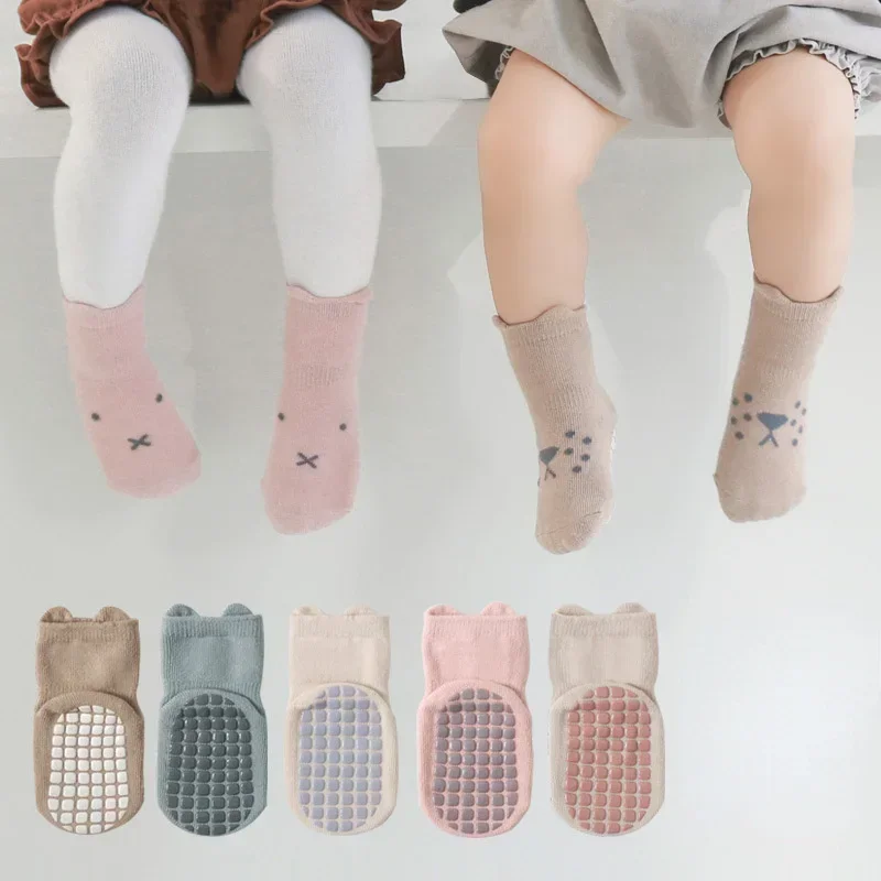 Cute Cotton Baby Floor Socks Shoes Non-slip Infant Walk Socks Shoes Floor Casual Toddler Anti-slip Sock  Boys Girls Walker Socks