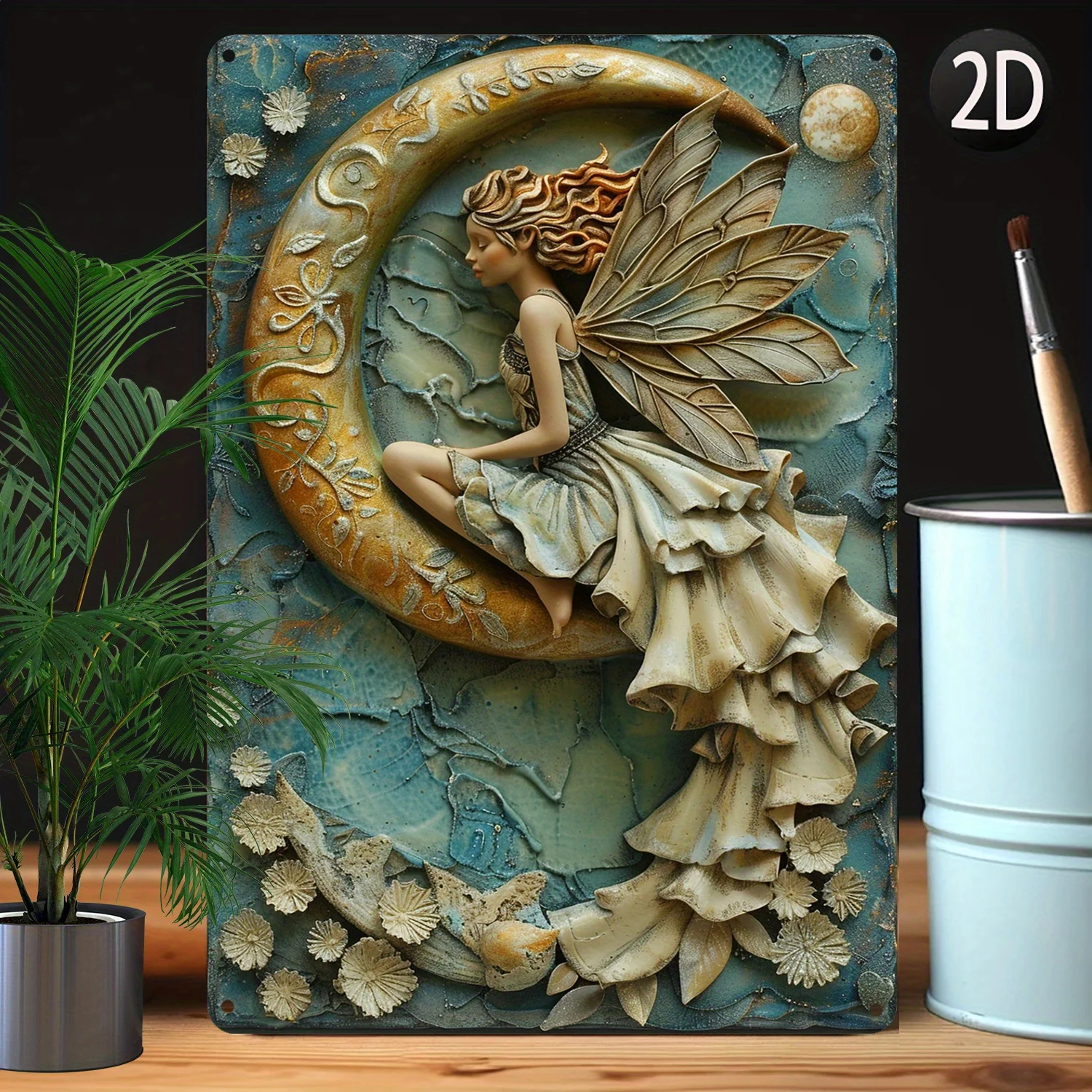 Fairy and Moon Wall Art, Decor with High Bend Resistance for Home, Gym, Office, and Store -Moisture-Resistant Vintage Decoration