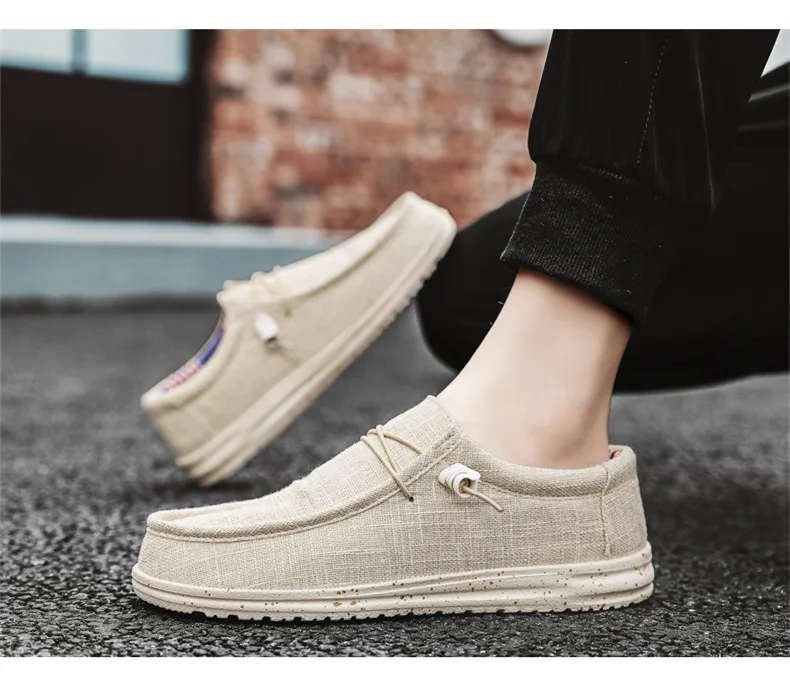 Männer 2024 neue Freizeit Turnschuhe Frühling Sommer atmungsaktive leichte Outdoor-Segeltuchs chuhe große Herren schuhe Walking Loafers – Detail 9