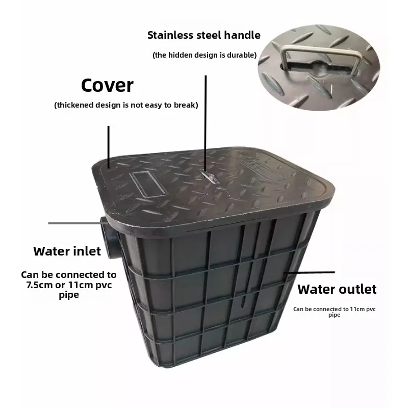 Buried plastic grease trap oil-water separator