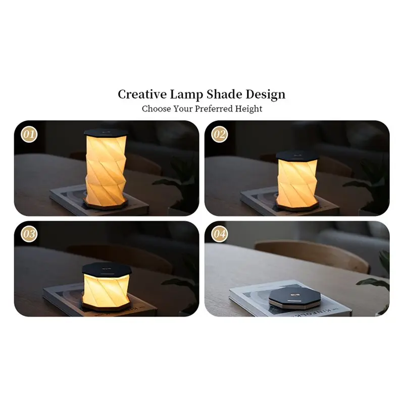 AT05-Outdoor Folding Lamp Dimmable Paper Lantern Camping Tent Night Light Bedroom Decor USB Rechargeable