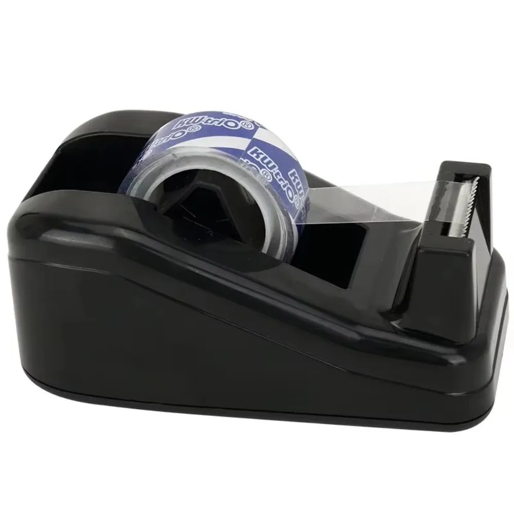 Black Tape Dispenser Portable Stationery Adhesive Tape Cutter Sealing Tape Table Base Dispenser Office Supplies Packaging Tools