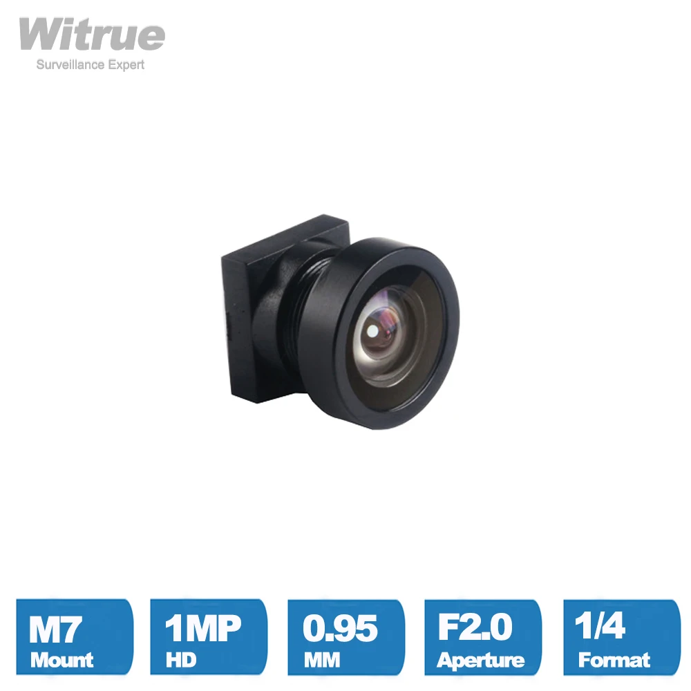 Объектив Witrue Mini CCTV M7 X P0.35 с креплением 0,95 мм «рыбий глаз» 160 градусов 1/4 дюйма Apeture F2.0 для автомобильной камеры заднего вида