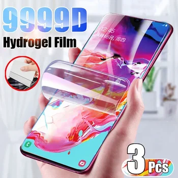 삼성 갤럭시 A20E A50 A51 A71 A70 스크린 보호대 하이드로겔 필름, 삼성 A90 A80 A01 A10 A20 A20S A30 A30S 용 3 개