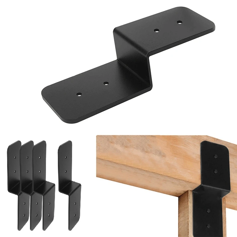 Z-Shaped Metal Column Beam Connector Heavy Beam Bracket Fixer Deck Is Used For Wooden Arbor