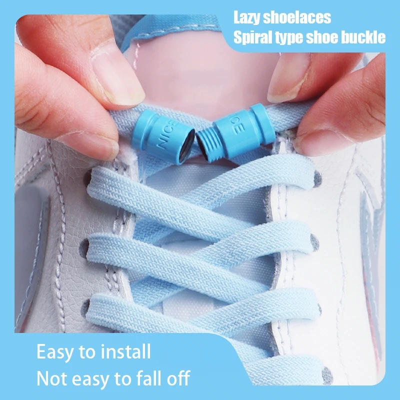 1 Pair elastic laces Sneakers Shoelaces without ties Colorful Capsule Lock Laces Children Adults 0.6cm Flat Shoelace for Shoes