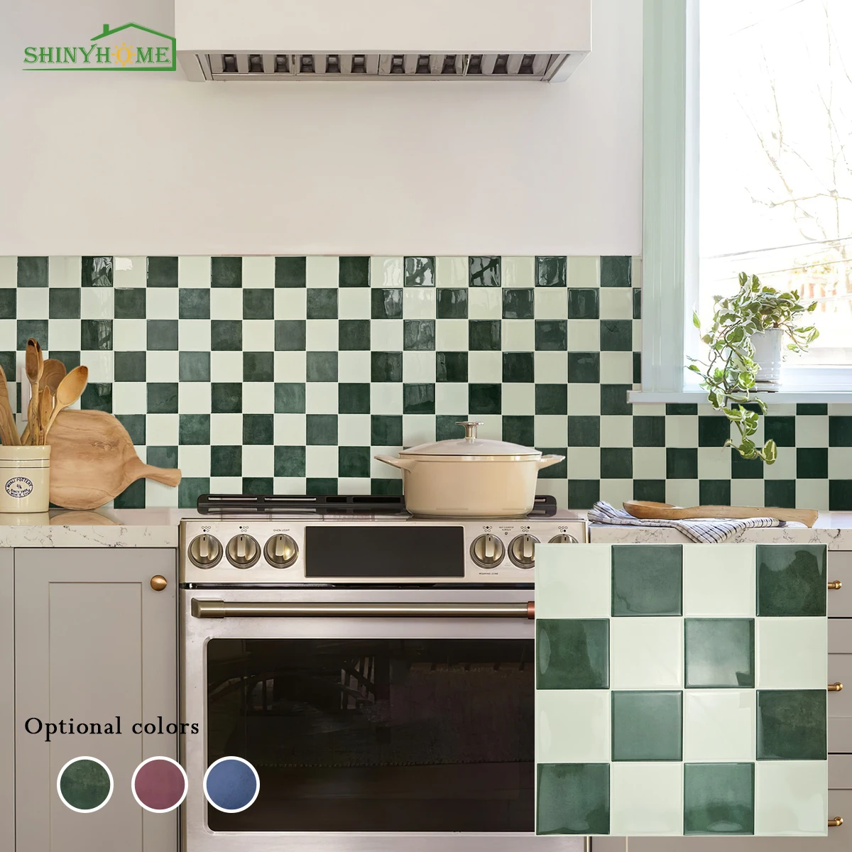 10/30 PC 3D Mosaic Style Self-Adhesive Wall Tile Kitchen Backsplash  Suitable for Kitchen Wall Decoration Square 10.5