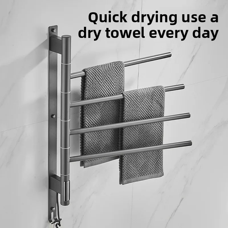 YY- electric heated towel rack bathroom towel bar drying punch-free towel storage rack