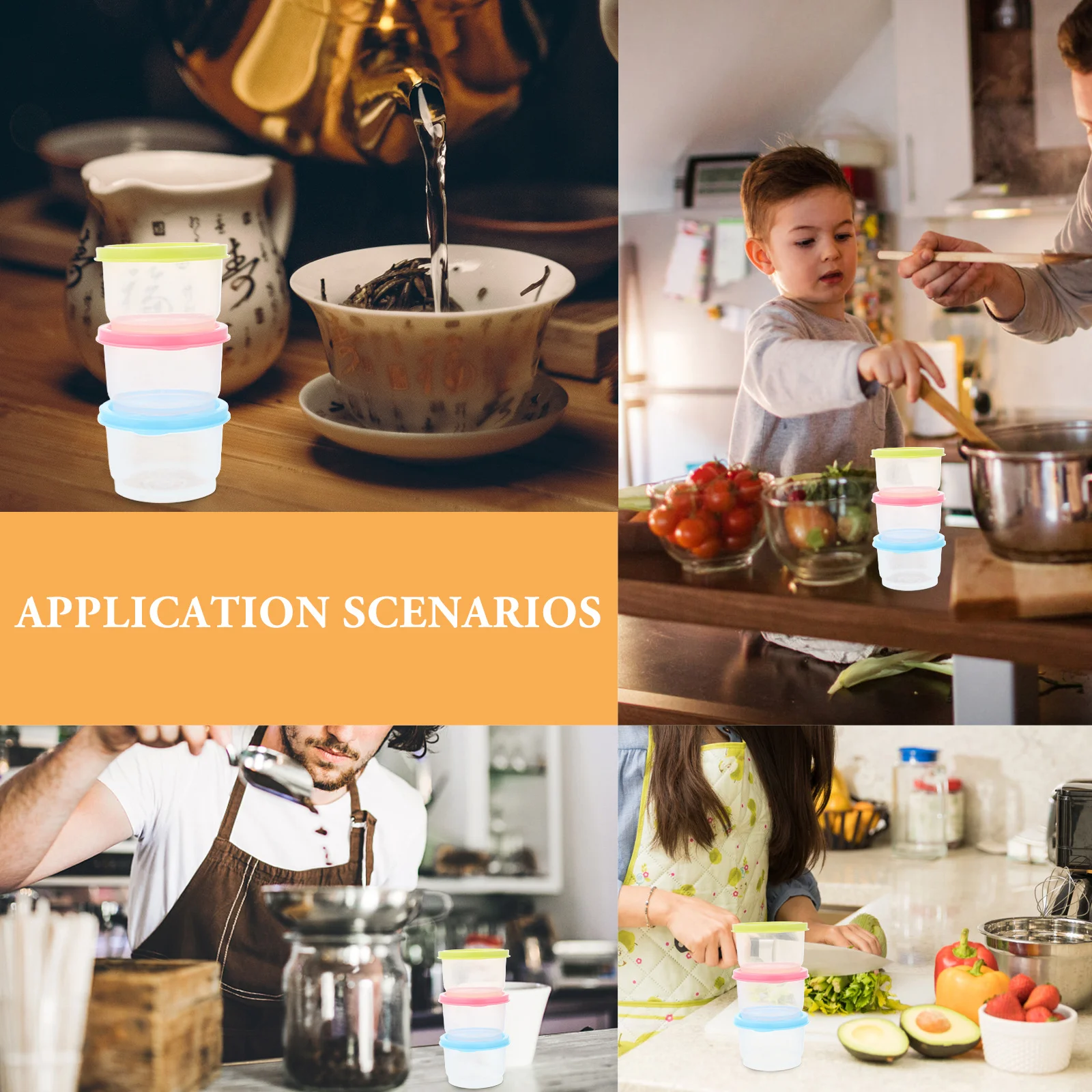 

6Pcs Baby Food Container Mini Storage Box Portable Sauce Holder for Home Travel Durable Plastic Fresh Keeping Case