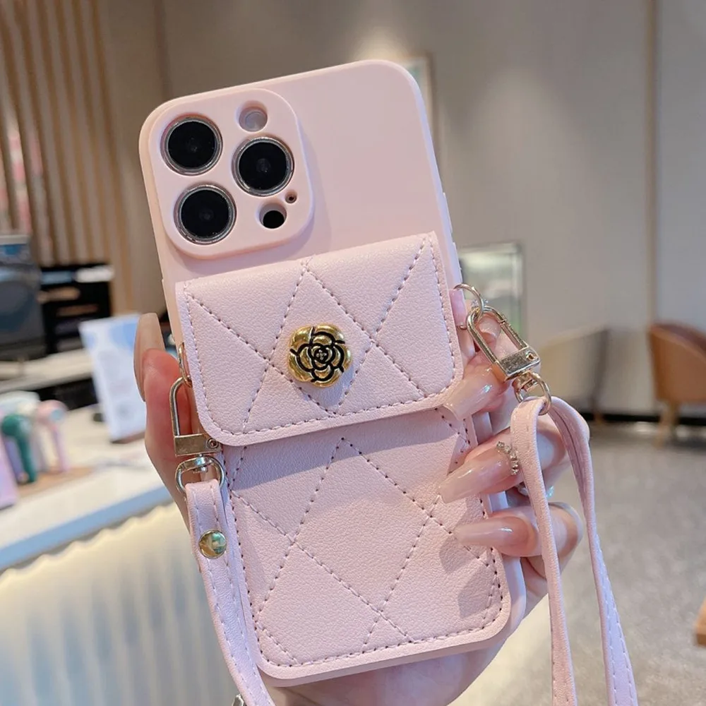 Crossbody الحبل الحال بالنسبة ل Xiaomi Redmi ملاحظة 13 برو زائد 12 11 10 9 8 برو 11S 10S 9S ثلاثية الأبعاد زهرة المحفظة حامل بطاقة غطاء حزام