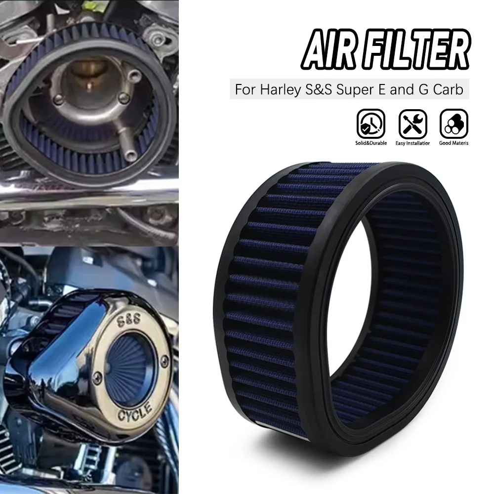

Motorcycle High Flow Red Air Filter Reusable Intake Air Cleaner Repalecment For Harley Model With S&S Super E and G Series Carb