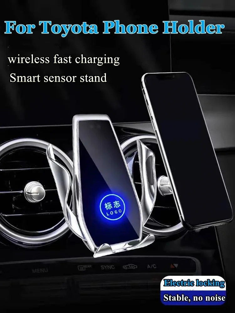 Car Mobile Phone Holder Wireless Charger GPS Mount For Toyota RAV4 Wildlander Highlander IZOA CHR Previa Mark X Reiz Yaris L