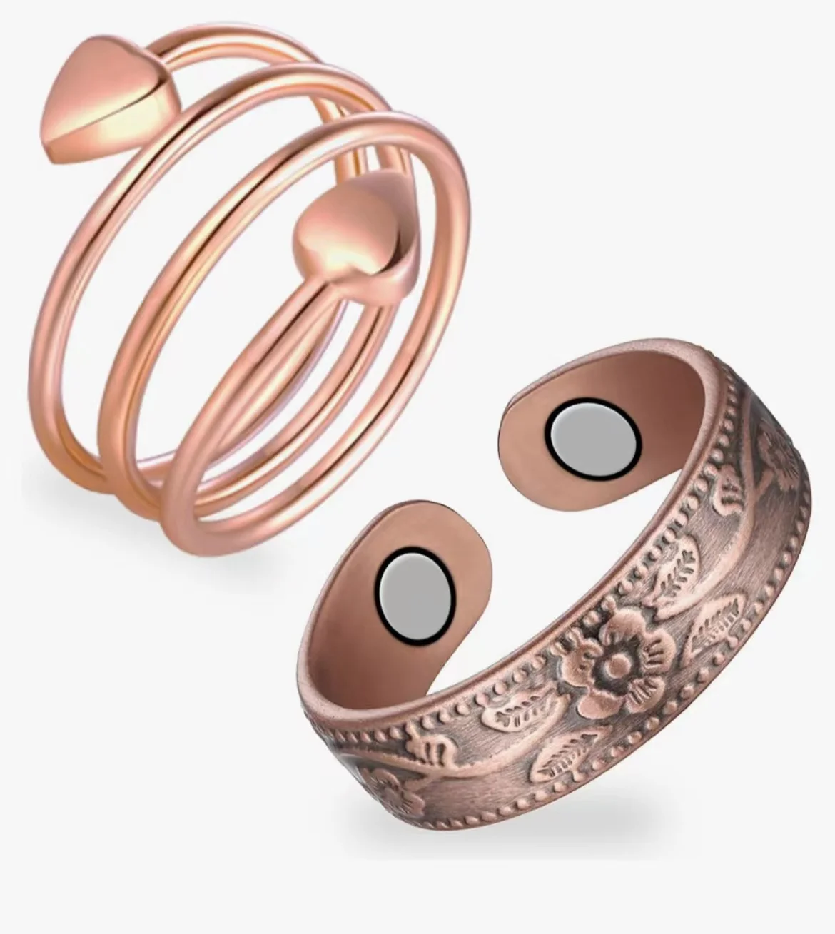 Copper Ring For Women 99.99% Pure Copper Magnetic Rings Gifts for Women Adjustable Ring Anillo magnetico terapeutico