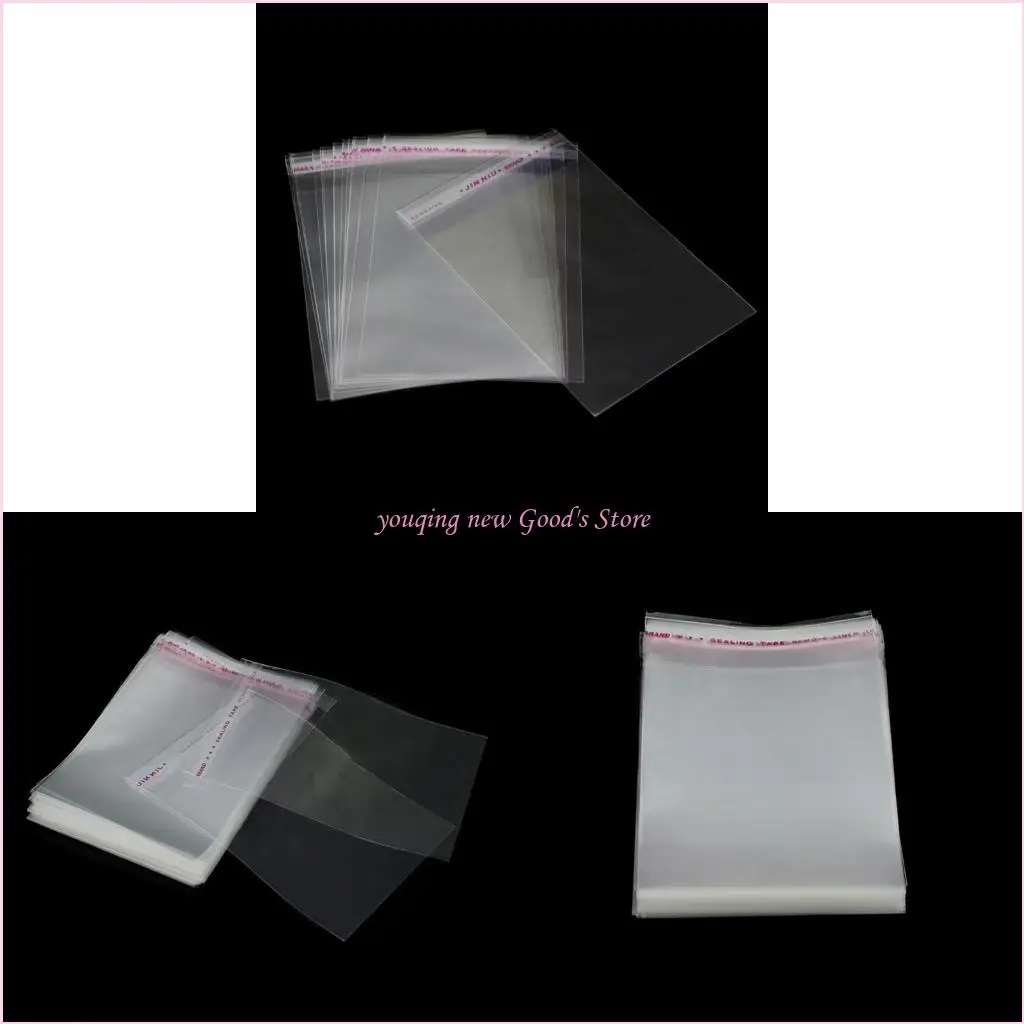 

57QA 100ps Clear Adhesive Lots DIY Jewelry Seal Plastic Bags 8x12cm 3.1"x4.7"