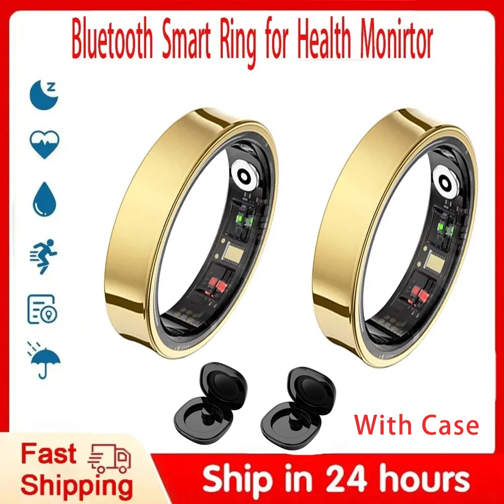 

R09 Smart Ring with Charging Case Body Temperature Health Monitor For Xiaomi Samsung Phone 5ATM Waterproof SmartRing Men Women