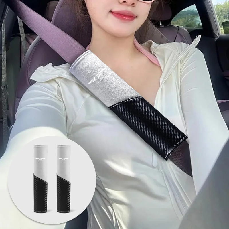 

2Pcs Car Seat Belt Shoulder Pad Interior Protection Accessory For Genesis G80 GV70 GV80 GV60 G70 Essentia Neolun G90 GV90