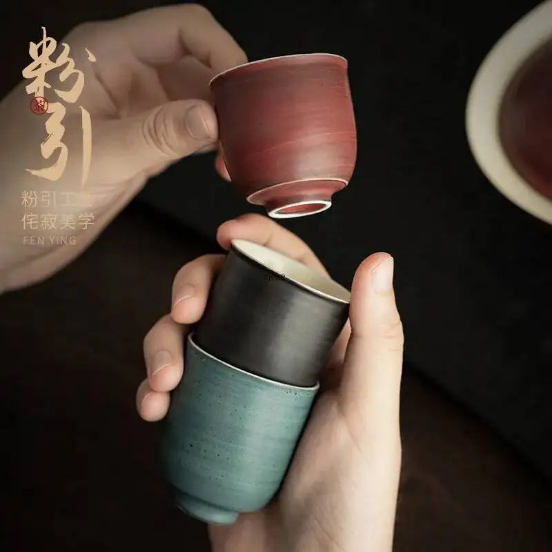 

Розовая чашка для чая Керамическая чашка для чая в китайском стиле Маленькая чашка для питья чая для домашнего использования Чашка для хоста Одна чашка Кунг-фу Чайный набор Чайная чаша