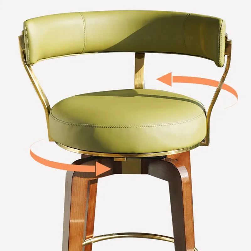 Tabouret de Bar de Luxe en Cuir et Métal, Chaise de Gamer Moderne, Chaise Nordique, Restaurant, Banques, Maison, Vintage, Piste Extérieure, Fauteuil, Meubles