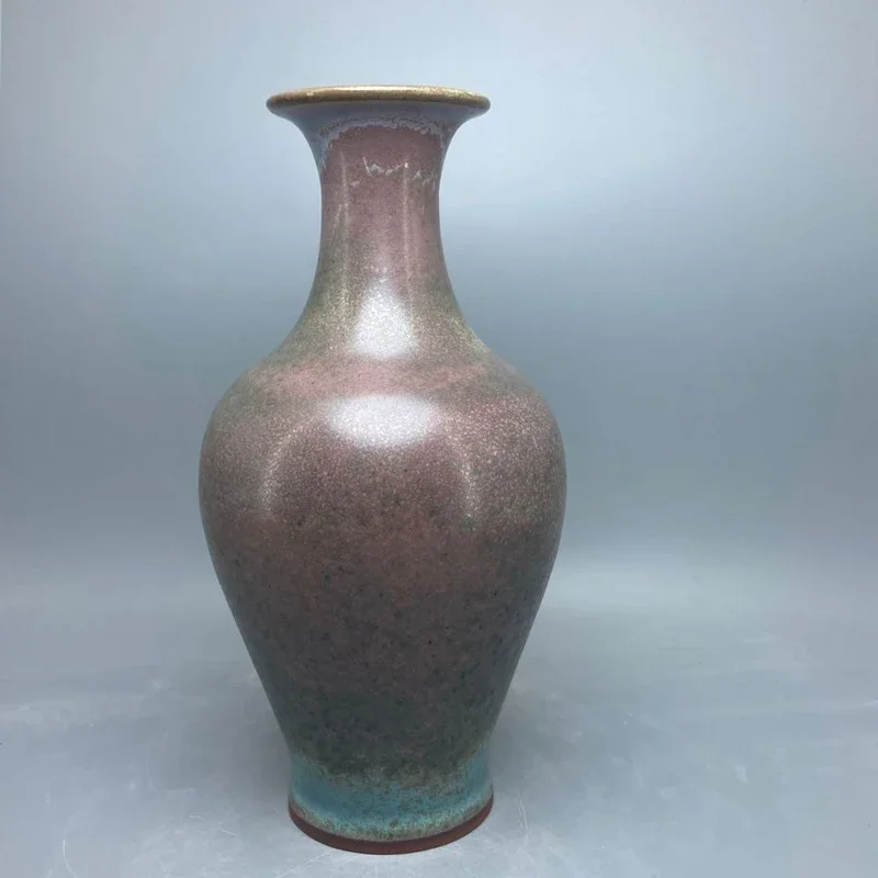 

Ceramic vase charcoal burn green Jun interior decoration decorative craft small vase High 18.5 cm