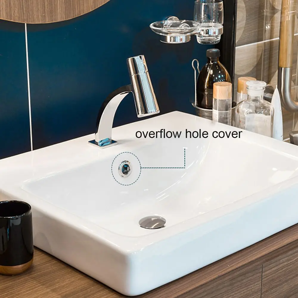 

Vintage Plastic Round Overflow Cover 22-24mm Round Sink Cover Copper Six Feet Washbasin Hole Insert Bathroom