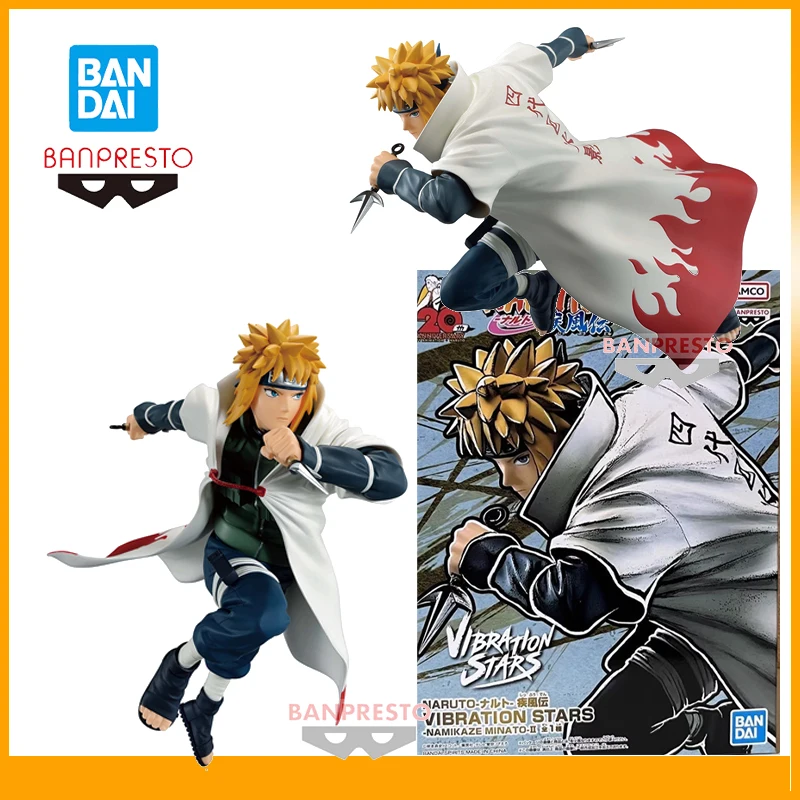 

Original Bandai Banpresto Naruto Shippuden VIBRATION STARS Minato Namikaze Anime Action Figures Model decoration Ornaments