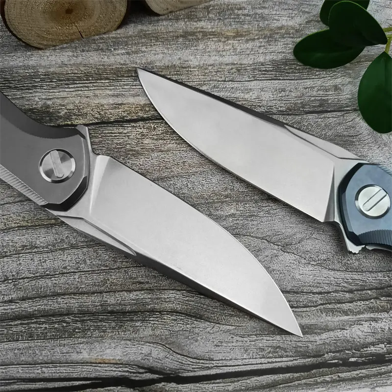 Bear Head Star Hunting Outdoor Camping Tactics Self defense TC4 Titanium Alloy Handle Fishing Survival EDC Rescue Folding Knife