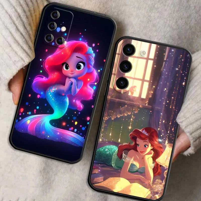 

The Little Mermaid Anime For Samsung Galaxy S25 S24 S23 S22 S21 S20 S10 Ultra Plus FE 5G Black Soft TPU Cover