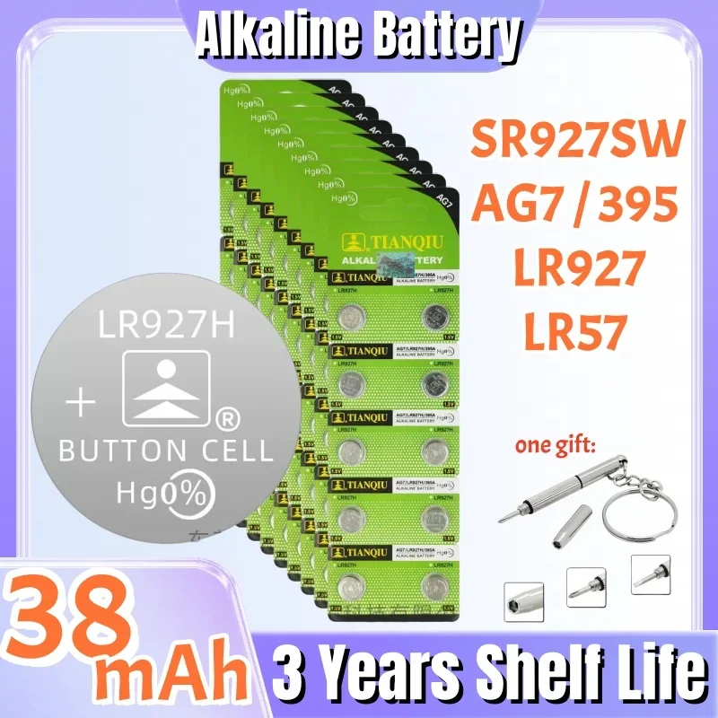 

4-120PCS AG7 SR927SW 395 Button Cell Battery LR927 LR57 SR927W 399 395A Alkaline Batteries for Watches Toys Remote Control Led