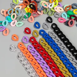 30pcs 20x30mm Acrylic Geometric Link Solid Color Loose Beads for Bracelet Necklace Glasses Chain Making DIY Jewelry Accessories