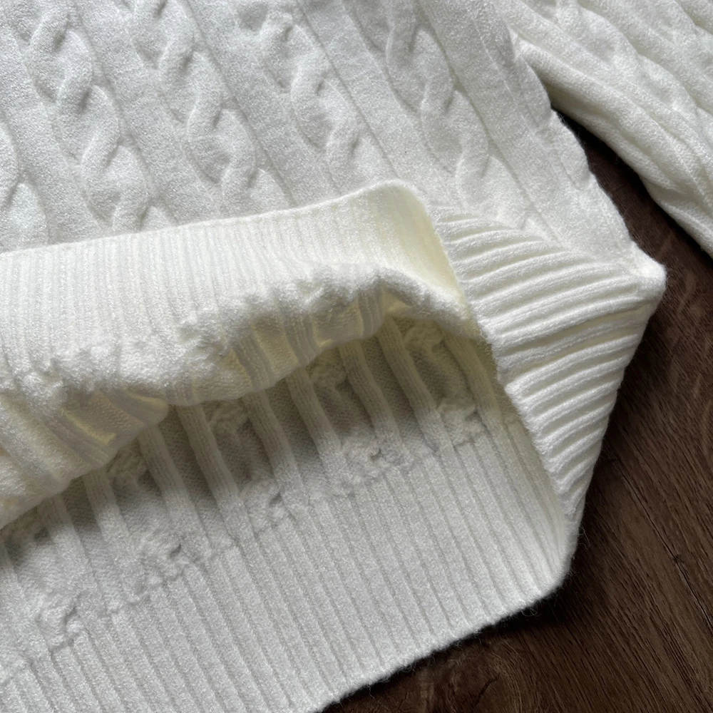 

Autumn Winter New Sle Women's Ele Twisted Ne round Ne Sweater Slightly Slimming Woolen Commute Casual Overhead Knit...