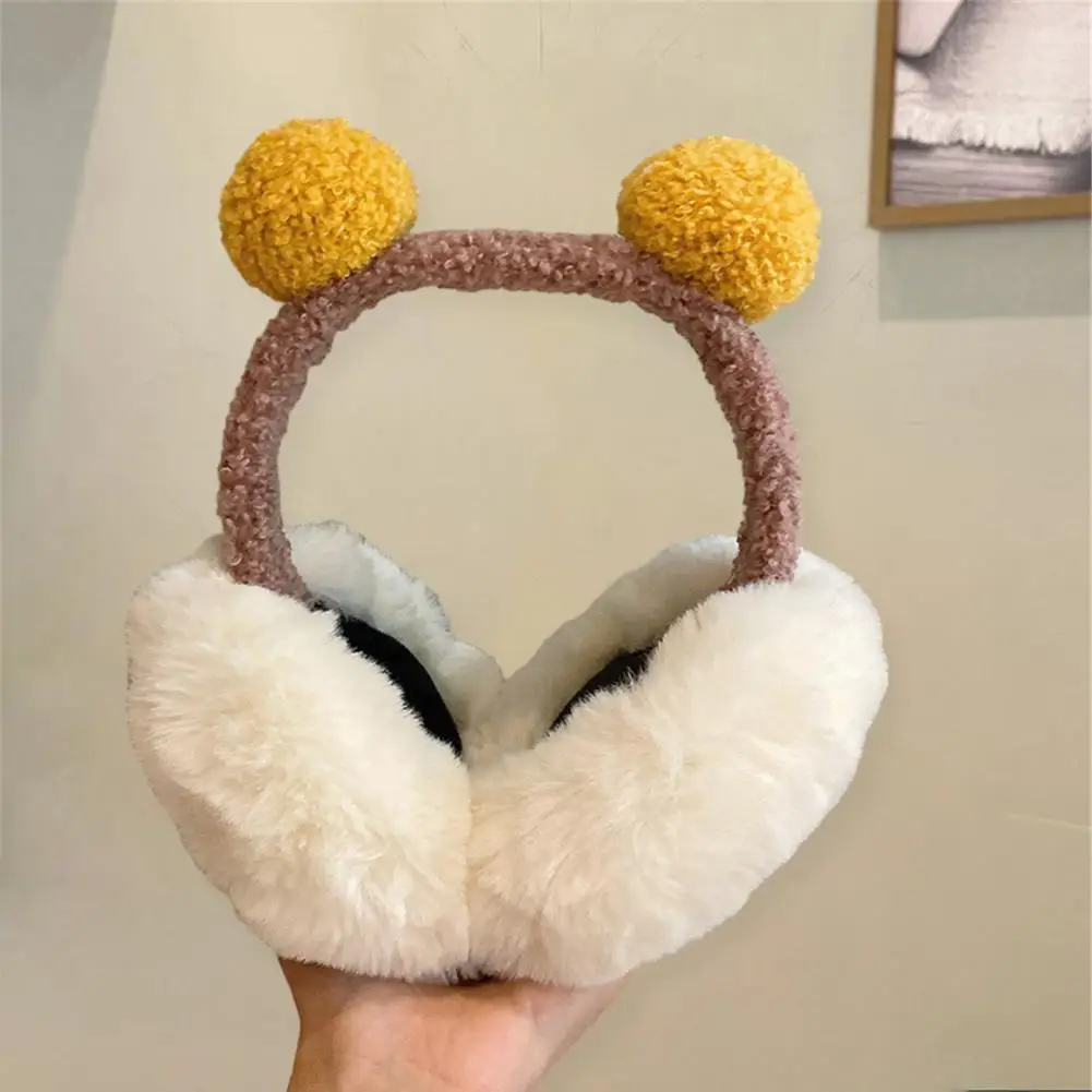 Foldable Earmuffs Warm Earmuffs Cozy Foldable Winter Earmuffs Soft Plush Ear Protection Color Matching Unisex for Outdoor