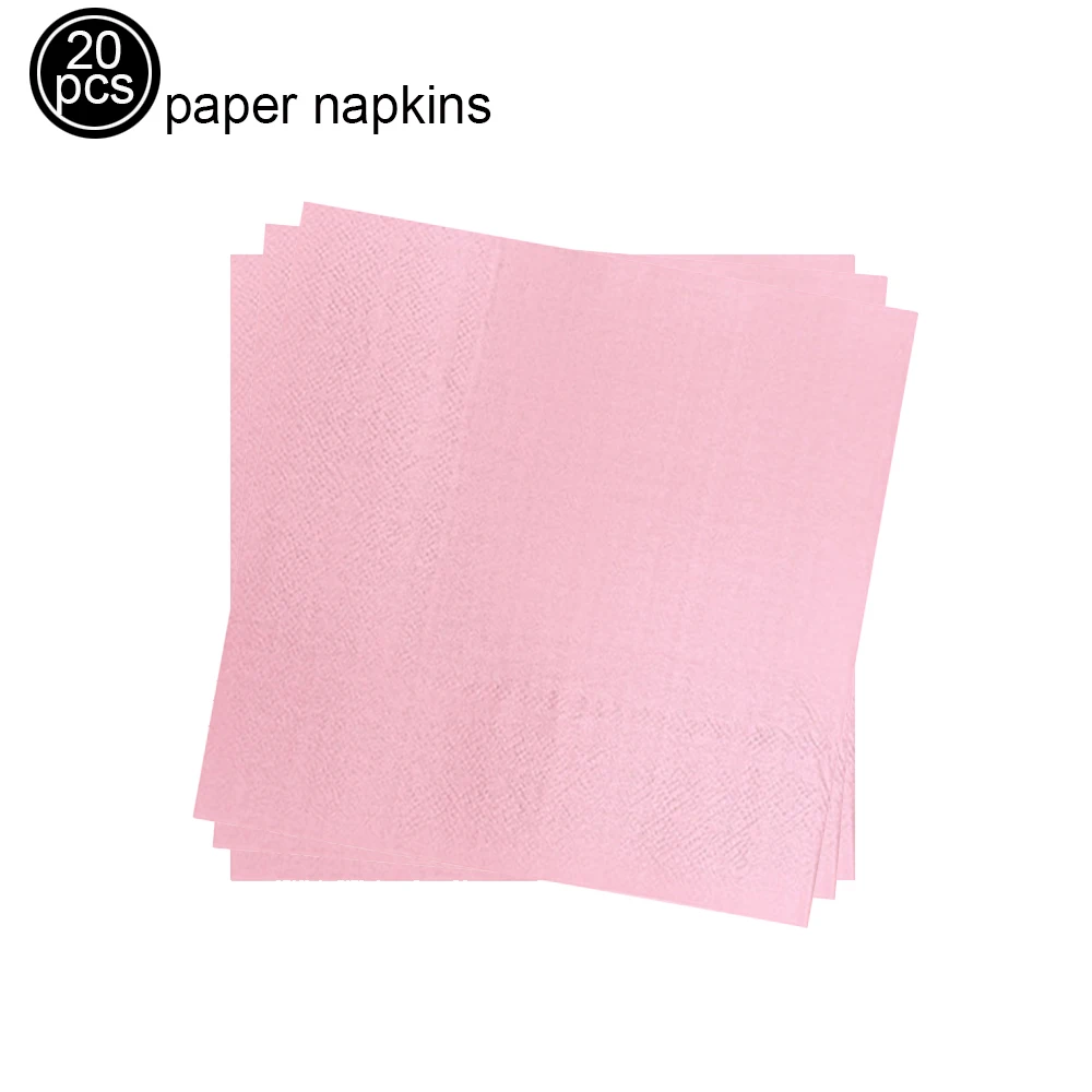 20/40/60/80/100 Stück Papierservietten, einfarbig, rosa, rot, blau, lila, gelb, weiß, schwarz, Einwegserviette, Geburtstagsparty-Zubehör – Detail 5